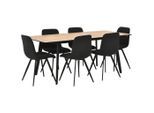 Livetastic Tischgruppe , Schwarz, Eichefarben , Holz, Metall, Textil, Holzwerkstoff , Pappel , Sperrholz , rechteckig , Flachrohr , Esszimmer, Bank, Tisch- & Eckbankgruppen
