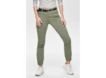 Cargohose ONLY "ONLMISSOURI REG ANK CARGO PNT NOOS", Damen, Gr. 36 (S), Länge 34, grün (olivgrün), Web, Obermaterial: 98% Baumwolle, 2% Elasthan, unifarben, schmal knöchellang, Hosen Cargohose, mit Stretchsäumen