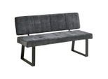 Livetastic Sitzbank, Dunkelgrau, Metall, Textil, 3-Sitzer, 140x85x56.5 cm, Esszimmer, Bänke, Sitzbänke