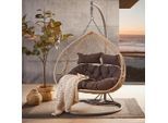 Ambia Garden Hängesessel, Creme, Dunkelgrau, Textil, Füllung: Schaumstoff, 203 cm, Gartenmöbel, Hängesessel
