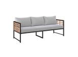 Ambia Garden Loungesofa, Natur, Schwarz, Holz, Metall, Textil, Akazie, vollmassiv, 185x67.5x63.5 cm, Loungemöbel, Outdoorsofas