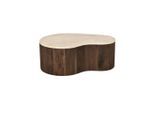Mid.you Couchtisch, Walnuss, Holzwerkstoff, Travertinoptik, Freiform, 60x34x90 cm, Wohnzimmer, Wohnzimmertische, Couchtische