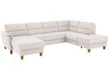Wohnlandschaft HOME AFFAIRE "Palmera U-Form, B: 308 cm, große Stoff + Leder Auswahl", beige (natur), B:308cm H:89cm T:212cm, 100% Polyester;Struktur (100% Polyester);Luxus-Microfaser in Lederoptik (100% Polyester), Sofas, Wohnlandschaft, optional Schlaffunktion & Bettkasten, Federkern