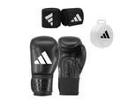 Boxhandschuhe ADIDAS PERFORMANCE "Boxing Set Men" Gr. 12, schwarz, Boxhandschuhe, Herren, 12 12, Baumwollmischung, Elasthan, Kunstleder, Boxhandschuhe