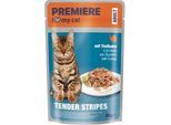 PREMIERE Tender Stripes Nassfutter Katze Adult Truthahn 112x85 g