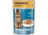 PREMIERE Tender Stripes Nassfutter Katze Adult Huhn 112x85 g