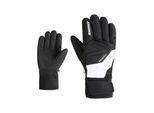 Skihandschuhe ZIENER "GATIS-Z AQUASHIELD", Herren, Gr. 7.5, weiß (schwarz.weiß), Kunstfaser, Handschuhe Skihandschuhe, wasserdicht, winddicht, atmungsaktiv, warmes Fleece-Futter