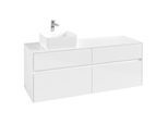 Villeroy und Boch Collaro Waschtischunterschrank C04600DH 140 x 54,8 x 50 cm, Waschtisch links, Glossy White