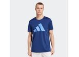 Laufshirt ADIDAS PERFORMANCE "RUN IT", Herren, Gr. S, blau (dunkelblau, blau fusion), Obermaterial: 100% Polyester, Rundhals, Shirts Laufshirt