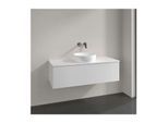 Villeroy und Boch Antao Waschtisch-Unterschrank K32050MT 120x36x50cm, Hahnloch, Waschbeckenplattenfarbe Lack, white matt lacquer
