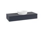 Villeroy und Boch Antao Waschtisch-Unterschrank L10110HG mit Beleuchtung, 120x19x50cm, Waschbeckenplattenfarbe Lack, midnight blue matt lacquer