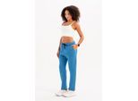 JUSTEVER Relaxed Fit, hochgeschnittene, fleecegefütterte blaue Damen-Trainingshose - Echo