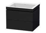 Duravit L-Cube Waschtisch-Unterschrank LC6926N1616 60 x 48 cm, ohne Hahnloch, Eiche schwarz, 2 Schubkästen