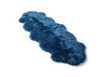 Echte schapenvacht diamantblauw Dubbele Natuurlijke Pluizige Zijdezachte Echte Wollen Tapijt
