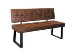 Livetastic Sitzbank, Braun, Metall, Textil, 2-Sitzer, 140x85x56 cm, Esszimmer, Bänke, Sitzbänke