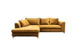 P & B Ecksofa, Gelb, Metall, 4-Sitzer, Füllung: Schaumstoff, Ottomane links, L-Form, 277x187 cm, Made in EU, Stoffauswahl, Rücken echt, Wohnzimmer, Sofas & Couches, Wohnlandschaften, Ecksofas