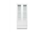 Mid.you Vitrine, Weiß, Holzwerkstoff, 3 Fächer, 2 Schublade(n) Schubladen, 80x191x40 cm, Wohnzimmer, Wohnwände, Vitrinenschränke