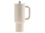 waterdrop Thermobecher, Weiß, Metall, Kunststoff, 1,1 L, doppelwandig, Tragegriff, Vakuum, 100% dicht, hält warm, kalt, Kaffee & Tee, Tassen, Thermobecher
