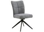 Carryhome Stuhl, Grau, Schwarz, Metall, Textil, Drehkreuz, 50x90.5x66 cm, Wippfunktion, Sitzfläche 360° drehbar, Esszimmer, Stühle, Esszimmerstühle