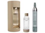 mysoda Wassersprudler Glassy Latte, Greige, Metall, Kunststoff, Holzwerkstoff, 44.5 cm, Küchengeräte, Wasseraufbereitung, Wassersprudler