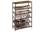 Boxxx Schuhregal, Braun, Schwarz, Metall, Kunststoff, 75x114x28 cm, stehend, Garderobe, Schuhaufbewahrung, Schuhregale