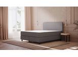 Emma Original Boxspringbett 140x200 cm - dunkelgrau - Füße Schwarz - Kopfteil klassisch