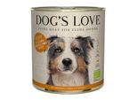 DOG'S LOVE Nassfutter Hund, Adult, Bio Pute mit Amaranth und Kürbis 6x800 g