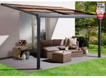 Terrassendach KONIFERA "Barcelona Nova", grau (anthrazit), B:390cm T:299cm, Aluminium, Polycarbonat (PC), Polyvinylchlorid (PVC), Terrassenüberdachungen, Terrassendach, BxT: 390x300 cm
