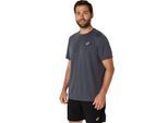 Laufshirt ASICS "ASICS CORE SS TOP", Herren, Gr. XXL, grau (carrier grau), Obermaterial: 100% Polyester, normal, Rundhals, Shirts Laufshirt, Schnelltrocknend, Reflektierend, Leicht