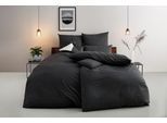 Bettwäsche BRUNO BANANI "Jassen", grau (schwarz, grau), B/L: 135cm x 200cm, 1 Stk., 1 Stk., Biber (135g/m²), B/L: 80cm x 80cm, 2, Biber (135g/m²), Obermaterial: 100% Baumwolle, Bettwäsche, Bettwäsche, moderne Streifen-Bettwäsche, mehrere Qualitäten, auch Premium