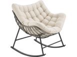 tectake Schaukelstuhl, Beige, Kunststoff, 93x89x99.5 cm, Wohnzimmer, Sessel, Schaukelstühle