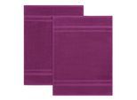 Badematte OTTO HOME "Vanessa, 2 tlg. Hotelmatten-Set, 50x70cm, Standard & Premium", lila (beere), rechteckig (50cm x 70cm ) rechteckig (50cm x 70cm ), Baumwolle, Badematten, Badematte, 2-teiliges Set, einfarbig, Badematten Set, Bordüre, 100% Baumwolle