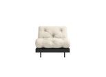 Daybett FISSLER "Roots Sofa Bed, Schlafsofa, Bettfunktion, FSC-Massivholz, B: 90 cm", beige (linen), B:90cm H:85cm, Bezug: 75% Baumwolle, 25% Leinen, Daybetten, Daybett, Inkl. Futonmatratze. Made in Europe, minimalistisches Design