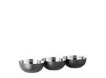 Schale FINK "PICCA", schwarz (schwarz, silberfarben), B:28cm H:4cm T:9cm, Edelstahl, Schüsseln, Schale, traditionelle Handarbeit