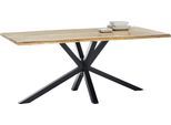 Baumkantentisch SIT "Novara aus Akazienholz mit Stern-Metallgestell", braun (natur, antikschwarz, antikschwarz, natur), B:220cm H:80cm T:100cm, Platte Akazie, Gestell Metall, Tische, Baumkantentisch, Natürliche Baumkante trifft trendiges Stern-Gestell aus Metall