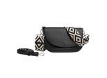 Umhängetasche GABOR "Linda", Damen, Gr. B/H/T: 25,5cm x 16,5cm x 9cm, schwarz, Lederimitat, Taschen Umhängetasche, Damen Schultertasche mit elegantem Schultergurt aus edlem Gewebeband