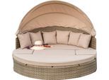 Sonneninsel MERXX "Riva", grau (natur, grau, beige), B:180cm H:88cm T:183cm, Obermaterial: 100% Polyester. Füllung: 100% Polyurethan, Sofas, Sonneninsel