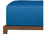 Spannbettlaken UNCOVER BY SCHIESSER "New Jersey aus 100% Baumwolle", blau (royalblau), B:150cm L:200cm, Jersey, Obermaterial: 100% Baumwolle, Bettlaken, Spannbettlaken, Made in Green