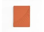 Spannbettlaken BELLANA "SleepStyle, aus 100% Baumwolle", orange (mandarin), 1 Stk., Jersey, 90-100x190-200 20cm, Jersey, Obermaterial: 100% Baumwolle, Bettlaken, Spannbettlaken, formstabil und pflegeleicht, für Matratzen bis 20 cm Höhe