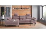 Ecksofa OTTO HOME "Costello L-Form, Sitztiefen- & Armteilverstellung, 3 Nierenkissen", lila (flieder), B:301cm H:89cm T:176cm, 100% Polyester;Samtoptik (100% Polyester), Sofas, Ecksofa, optional Schlaffunktion & Stauraum, Federkern