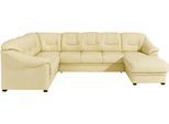 Wohnlandschaft SIT & MORE "Savona, U-Form, B: 320 cm, Bettfunktion wählbar, Federkern-Polsterung", braun (cafe), B:320cm H:90cm T:211cm, Luxus-Kunstleder;Primabelle-Microfaser;NaturLederKorpus ist mit passendem Luxus-Kunstleder bezogen. Bitte beachten Sie, dass Lederbezüge mehr Nähte aufweisen als Stoffbezüge;Struktur, Sofas, Wohnlandschaft, Komfortable Sitzhöhe 46 cm, Liegefläche 120 x 250 cm bei