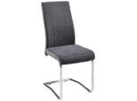 Carryhome Schwingstuhl , Anthrazit, Grau, Chromfarben , Metall, Textil , Rundrohr, C-Form , 43x98x60 cm , Stoffauswahl , Esszimmer, Stuhl, Schwingstuhl