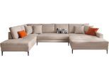 Wohnlandschaft OTTO HOME "Summer", beige (b802 zoom 3 mink), B:360cm H:86cm T:195,5cm, Sofas, Wohnlandschaft, U-Form, B: 360cm in Cord & Struktur