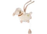 Spieluhr FEHN "Mini-Spieluhr Schaf", beige (ecru), Spieluhren, BabyB:17cm H:14cm, Baumwolle, Nicki, Plüsch, Spieluhr, B:17cm H:14cm