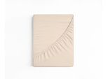 Spannbettlaken BELLANA "SleepStyle, aus 100% Baumwolle", beige (creme), 1 Stk., Jersey, 90-100x190-200 20cm, Jersey, Obermaterial: 100% Baumwolle, Bettlaken, Spannbettlaken, formstabil und pflegeleicht, für Matratzen bis 20 cm Höhe