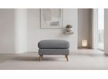 Polsterhocker OTTO HOME "MARSEILLE", grau (dunkelgrau), B:70cm H:47cm T:70cm, 100% Polyester, Hocker, Polsterhocker, Massivholzbeine Eiche, Landhausstil, Wellenunterfederung