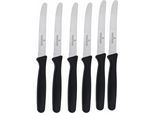 Brotzeitmesser, silber (silberfarben, schwarz), 6 Stk., Klingenstahl, PICARD & WIELPÜTZ SOLINGEN, Essmesser, Brotzeitmesser, Made in Germany