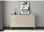 Sideboard "Reno", beige (kaschmir matt lack, glas kaschmir glanz), B:182cm H:109cm T:42cm, Glas, Holzwerkstoff, SET ONE BY MUSTERRING, Sideboards, Sideboard, Mit Winkelfuß in diversen Farben, 109 cm Höhe & Farbauswahl