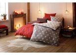 Wendebettwäsche OTTO HOME "STELLA", grau (grau, wollweiß), B/L: 135cm x 200cm, 1 Stk., 1 Stk., Biber, B/L: 80cm x 40cm, 2 Stk., Biber, Obermaterial: 100% Baumwolle, Bettwäsche, Wendebettwäsche, Bettwäsche mit Sternen, Weihnachten, Winter