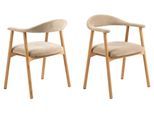 Esszimmerstuhl ACTONA GROUP "Addi, Stuhl, 2er-Set, gepolstert, Moderner Stil, Gestell aus Eiche", beige (, eiche, eiche, creme), B:56cm H:75,5cm T:54cm, 100% Polyester, Stühle, Esszimmerstuhl, 2er-Set, gepolstert, Bezug in verschiedenen Farben erhältlich